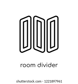 room divider icon. Trendy modern flat linear vector room divider icon on white background from thin line Furniture and household collection, outline vector illustration