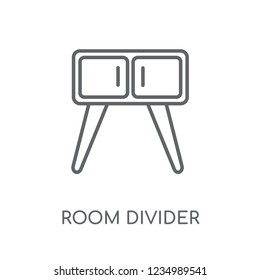 room divider linear icon. Modern outline room divider logo concept on white background from Furniture and Household collection. Suitable for use on web apps, mobile apps and print media.