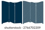 Room divider partition set, interior privacy screen panels, furniture decor flat graphics