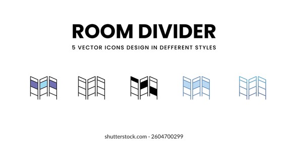 Room Divider vector icons set stock illustration