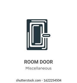 Room door glyph icon vector on white background. Flat vector room door icon symbol sign from modern miscellaneous collection for mobile concept and web apps design.