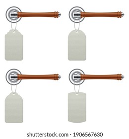 Room door handle with hanger vector illustration
