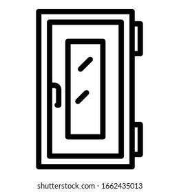 Room door icon. Outline room door vector icon for web design isolated on white background