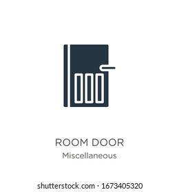 Vector de icono de puerta de habitación. Icono moderno de la puerta de la habitación plana de la colección miscelánea aislado en fondo blanco. La ilustración vectorial se puede utilizar para diseño gráfico web y móvil, logotipo, eps10