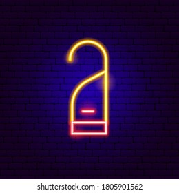 Room Door Neon Sign. Vector Illustration of Hotel Service Promotion.
