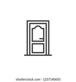Room door outline icon. linear style sign for mobile concept and web design. Door frame simple line vector icon. Symbol, logo illustration. Pixel perfect vector graphics