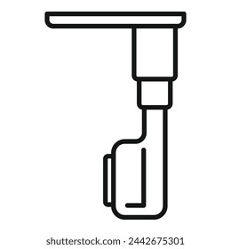 Vector de contorno de icono de examen de sala. Dispositivo de fluorografía. Tratamiento y atención médica