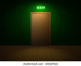 Room with exit lamp