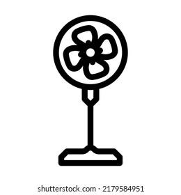 vector de icono de línea de ventilador de sala. señal del ventilador de la habitación. símbolo de contorno aislado ilustración negra