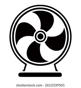 room fan technology flat color vector illustration template design