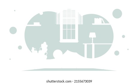 Room in flat style. Background for your scene. Vector illustration