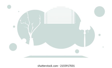Room in flat style. Background for your design. Vector