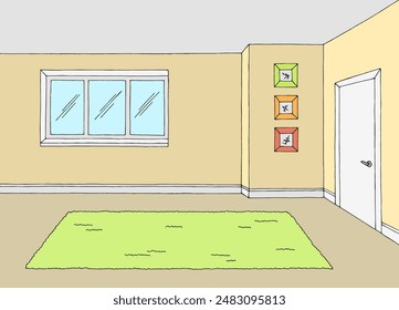 Room graphic color empty home interior sketch illustration vector 