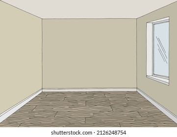 Room Graphic Color Home Empty Interior Sketch Illustration Vector 