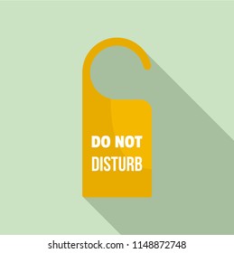 Room hanger disturb tag icon. Flat illustration of room hanger disturb tag vector icon for web design