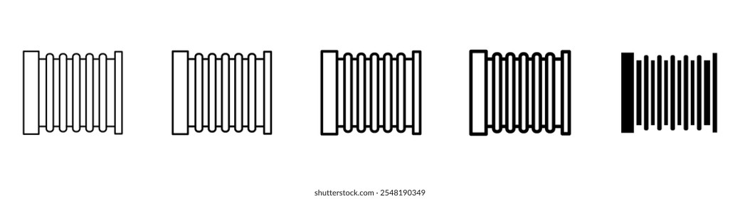 Icono del calentador de la habitación Conjunto de logotipo de línea delgada simple