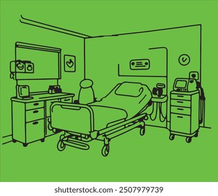 room with hospital goods background