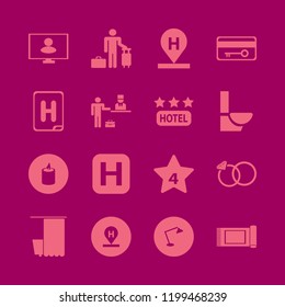 room icon. room vector icons set carpet, candle, person monitor and wedding rings