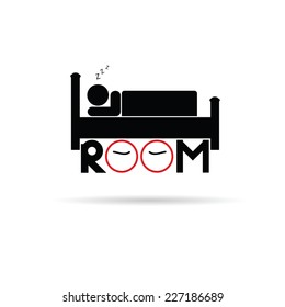 room icon vector for sleeping illustration on white