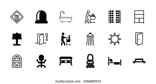 Room Icons Set 18 Editable Filled Stock Vector (Royalty Free ...