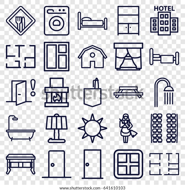 Room Icons Set Set 25 Room Stock Vector Royalty Free 641610103