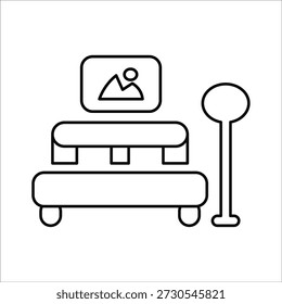 Iconos de la habitación. Ilustración vectorial de línea simple
