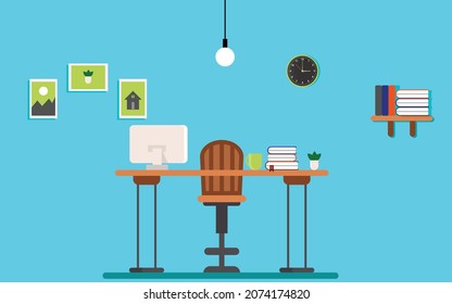 Room Illustration, Interior of the living room, Study room, Lab, Profession room