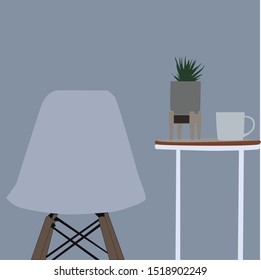 Room, illustration, vector on white background.