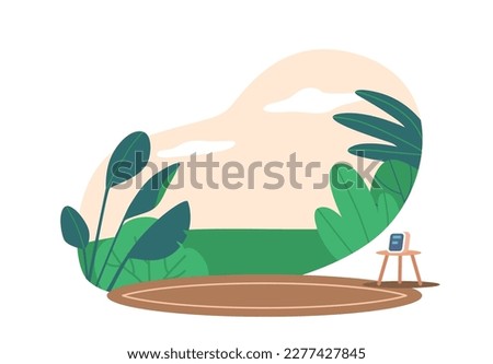 Room Interior with Carpet, Alarm Clock on Night Stand and Park or Garden Summer or Spring Landscape Wallpaper