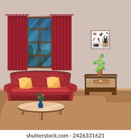 Room Interior decoration design idea vector 
