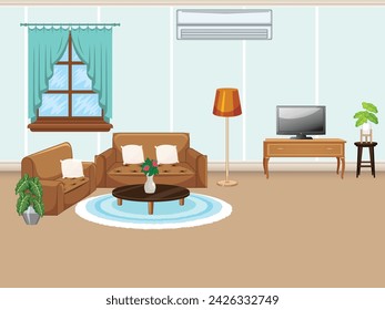 Room Interior decoration design idea vector 