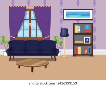 Room Interior decoration design idea vector 