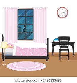 Room Interior decoration design idea vector 