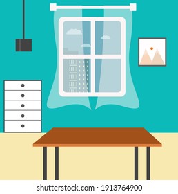 Room interior, illustration, vector on a white background.