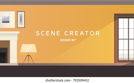 Room interior vector background