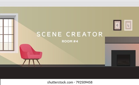 Room interior vector background