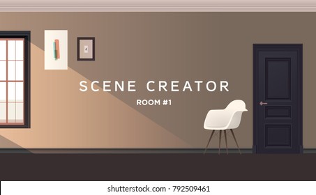 Room interior vector background