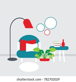 Room interior vector illustration
