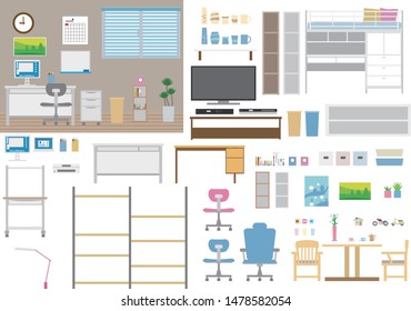 Room item set for illustrations 2