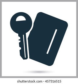 Room Key And Card Key Icon On The Background