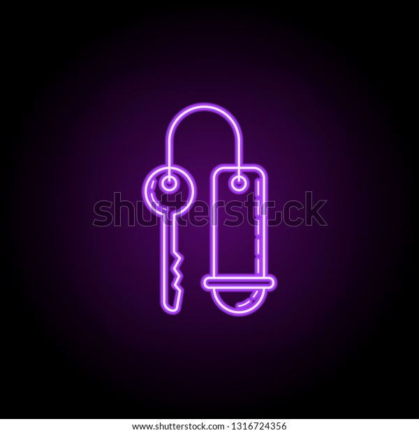 room key dusk style icon. Elements of\
Summer holiday & Travel in neon style icons. Simple icon for\
websites, web design, mobile app, info\
graphics