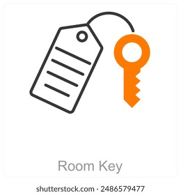 Room Key and hotel icon concept