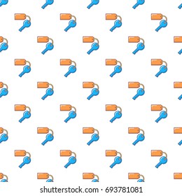 Room key at hotel pattern in cartoon style. Seamless pattern vector illustration