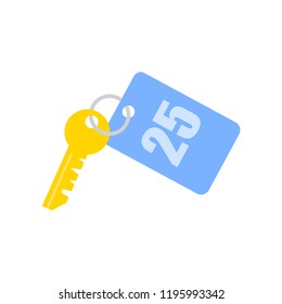 Room key at hotel. Hotel. Vector illustration. EPS 10.