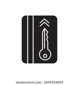 Room key icon design, isolated on white background, vector illustration