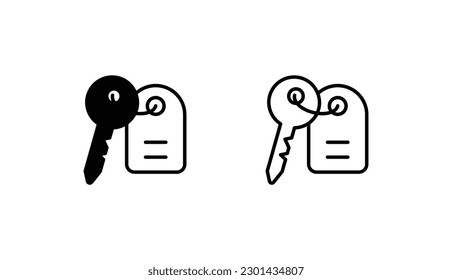 Room Key icon design with white background stock illustration