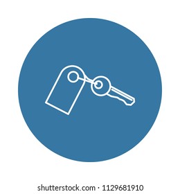 room key icon. Element of hotel icons for mobile concept and web apps. Badge style room key icon can be used for web and mobile apps on white background