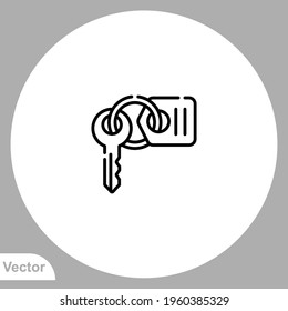 Room key icon sign vector,Symbol, logo illustration for web and mobile