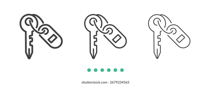 Icono de la llave de la habitación. Vector de icono de línea delgada
