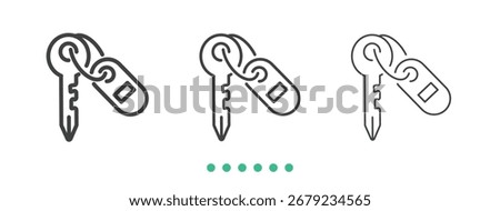 Room key icon. Thin line icon vector
